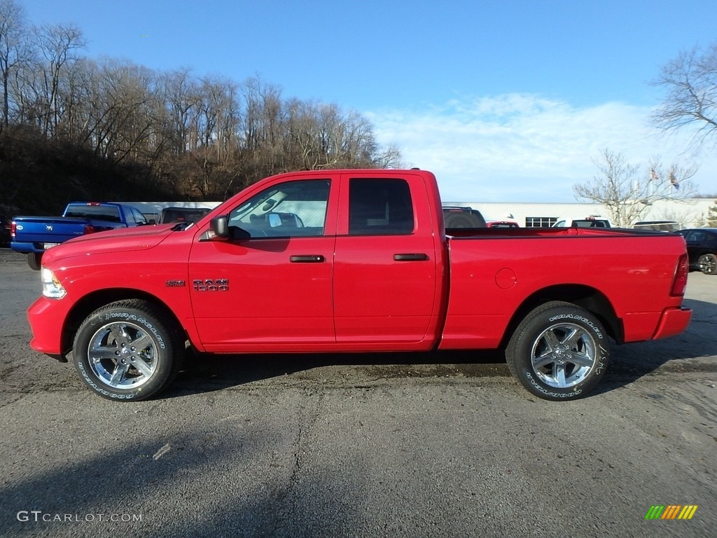 2018 1500 Express Quad Cab 4x4 - Flame Red / Black/Diesel Gray photo #2