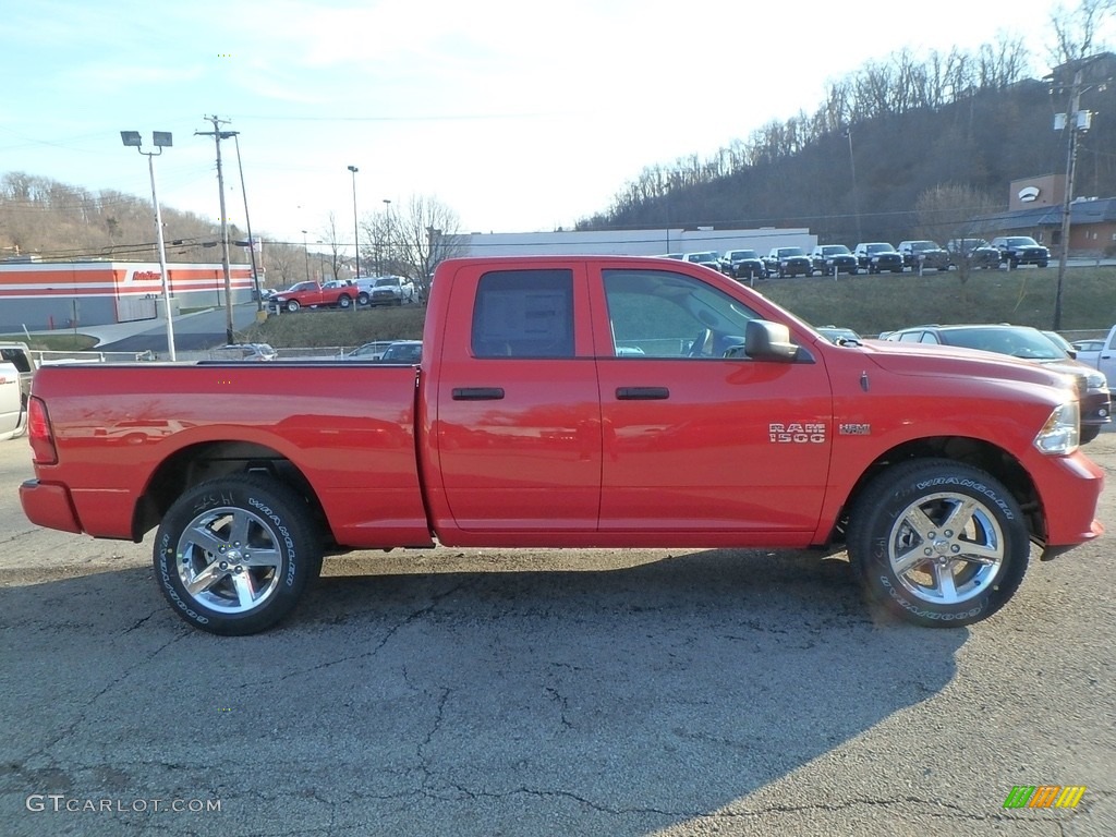 2018 1500 Express Quad Cab 4x4 - Flame Red / Black/Diesel Gray photo #6