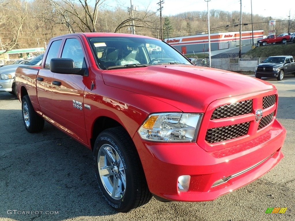 2018 1500 Express Quad Cab 4x4 - Flame Red / Black/Diesel Gray photo #7