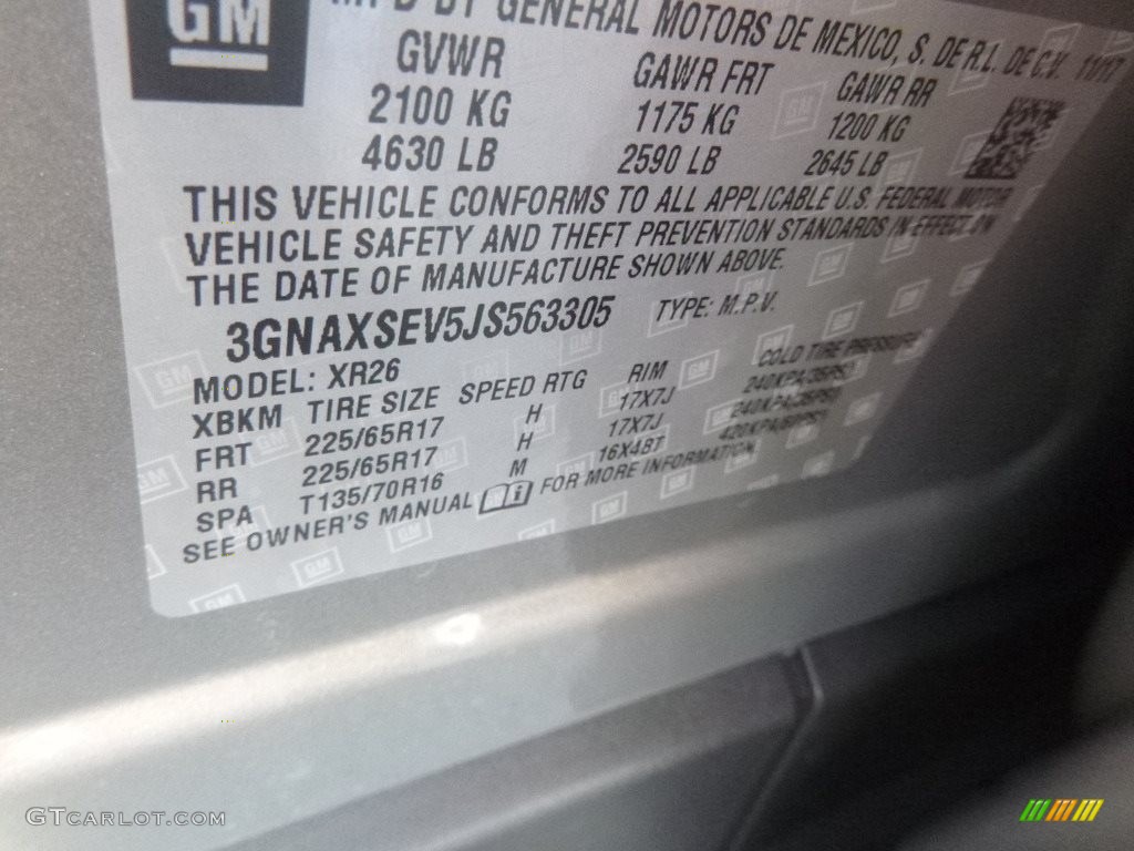 2018 Equinox LT AWD - Pepperdust Metallic / Jet Black photo #17