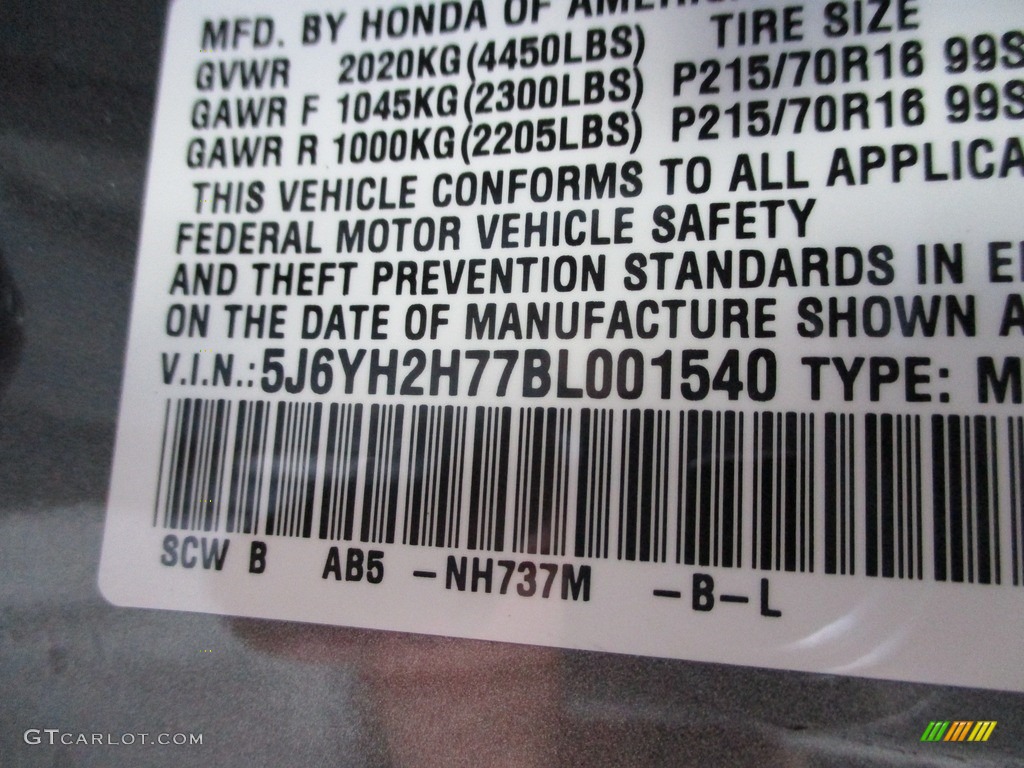 2011 Element EX 4WD - Polished Metal Metallic / Gray photo #19