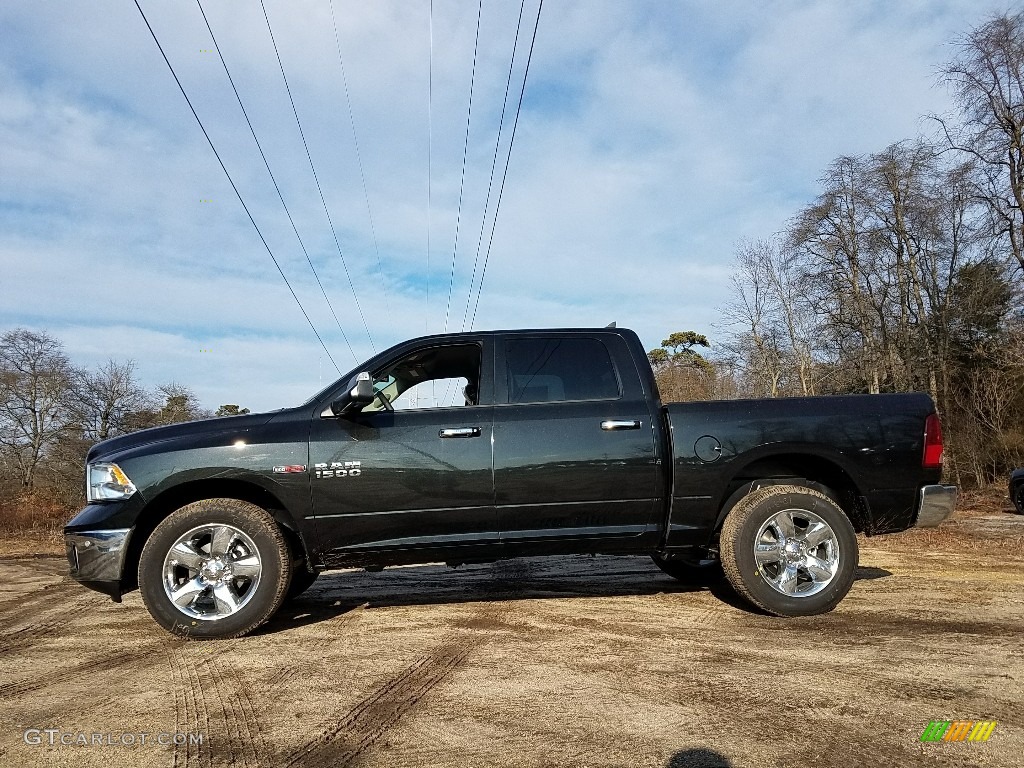 2017 1500 Big Horn Crew Cab 4x4 - Brilliant Black Crystal Pearl / Black/Diesel Gray photo #3