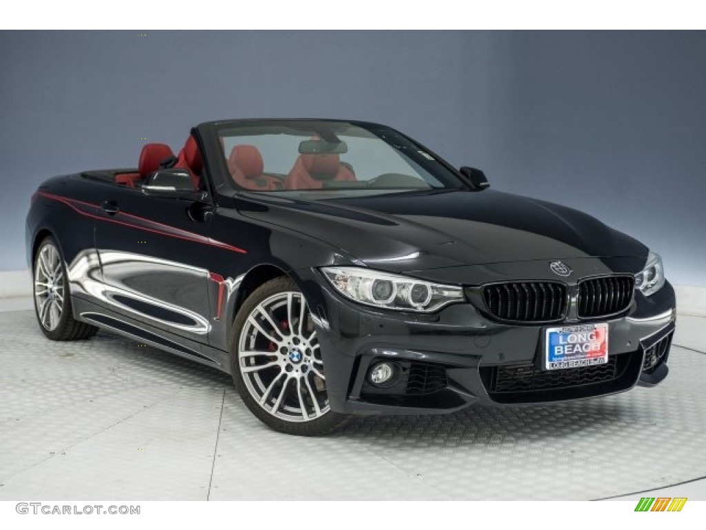 2015 4 Series 428i Convertible - Jet Black / Coral Red/Black Highlight photo #12