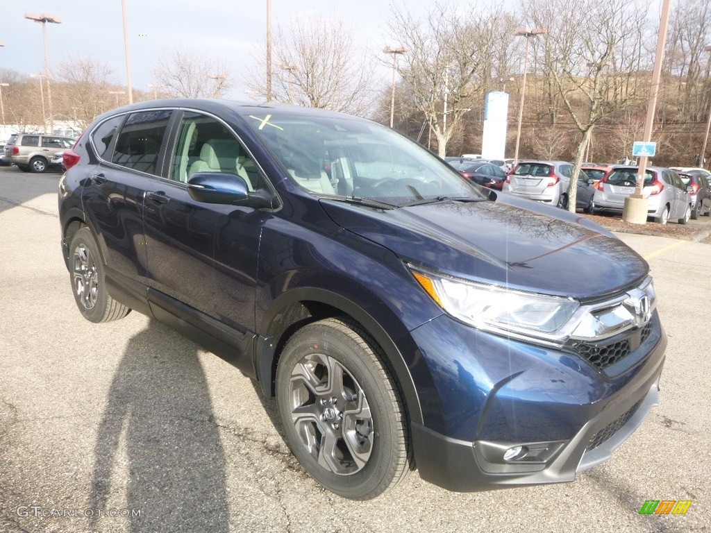 2018 CR-V EX AWD - Obsidian Blue Pearl / Ivory photo #5