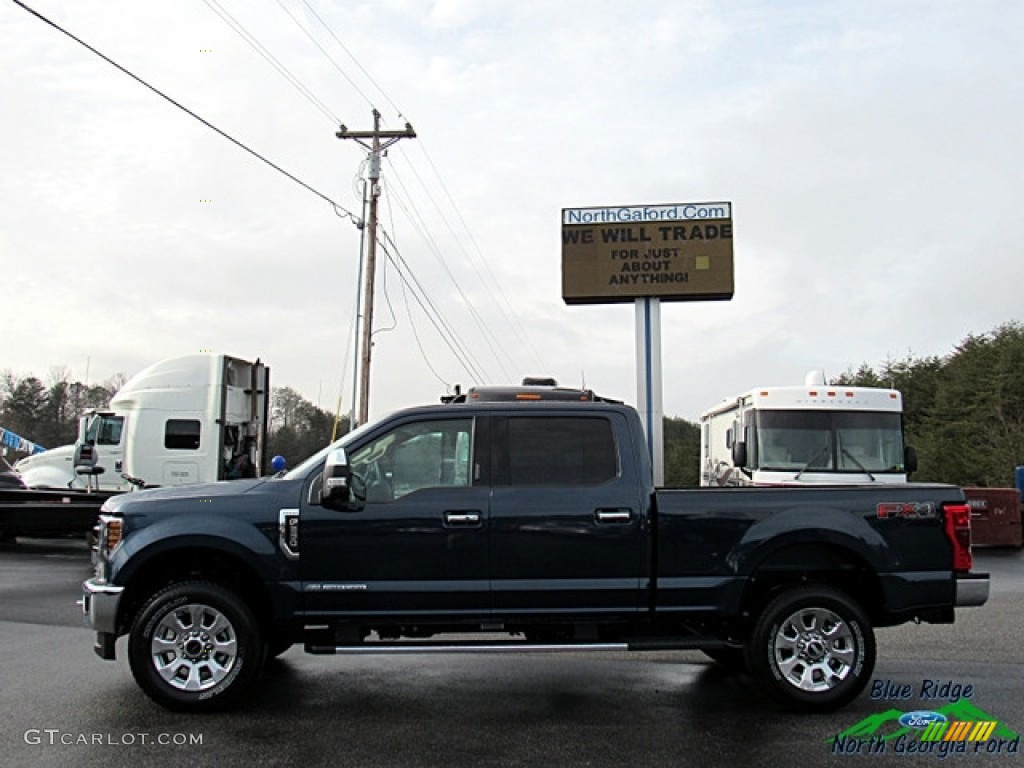 2018 F250 Super Duty Lariat Crew Cab 4x4 - Blue Jeans / Camel photo #2