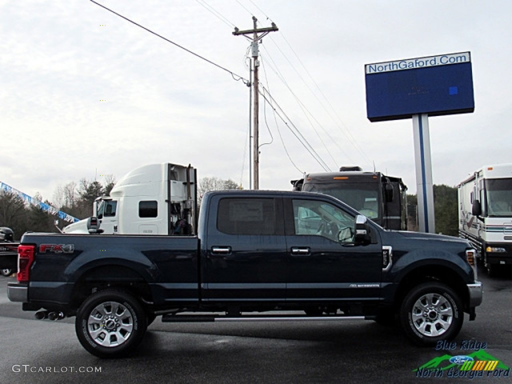 2018 F250 Super Duty Lariat Crew Cab 4x4 - Blue Jeans / Camel photo #6