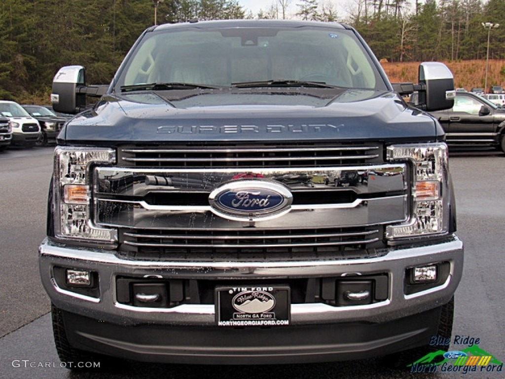 2018 F250 Super Duty Lariat Crew Cab 4x4 - Blue Jeans / Camel photo #8