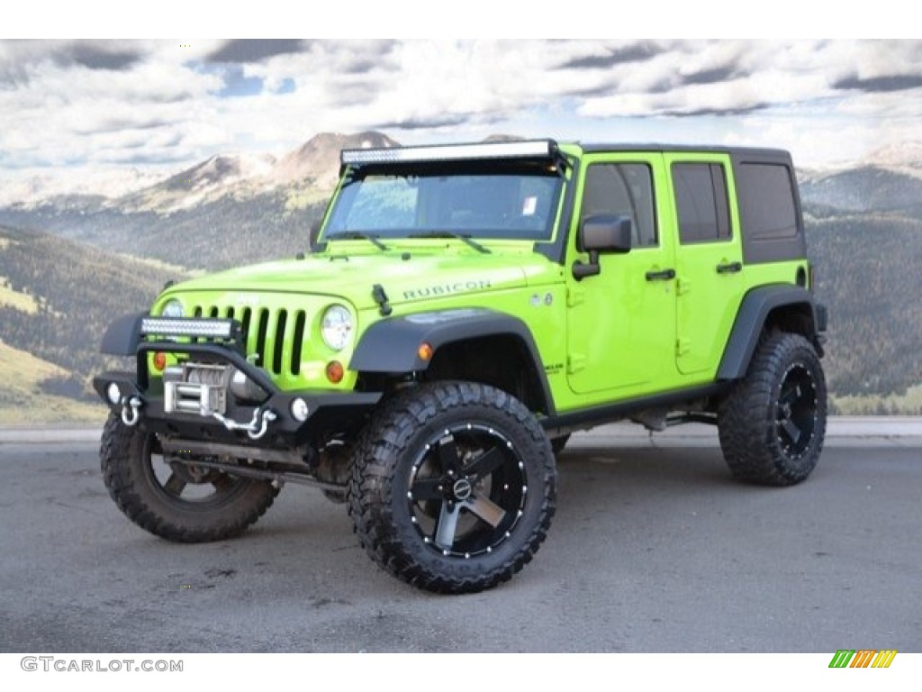 2012 Wrangler Unlimited Rubicon 4x4 - Gecko Green / Black/Dark Saddle photo #5