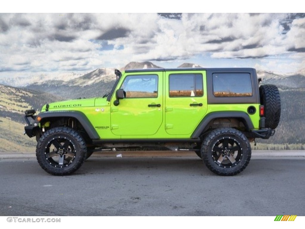 2012 Wrangler Unlimited Rubicon 4x4 - Gecko Green / Black/Dark Saddle photo #6