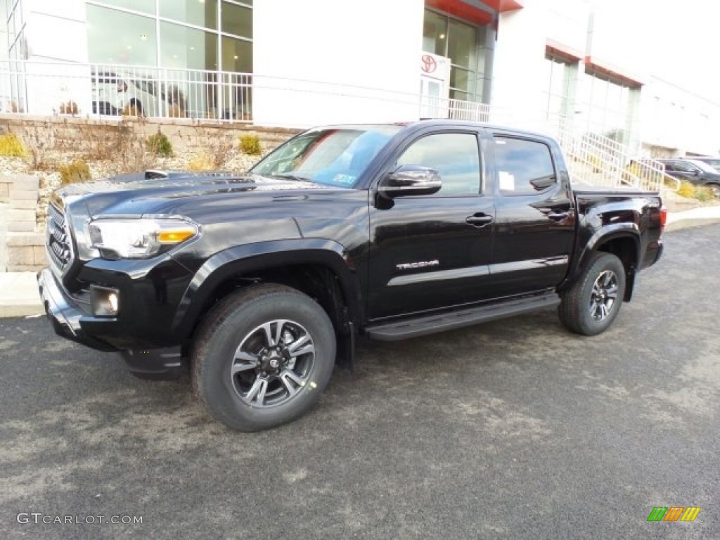 Midnight Black Metallic 2018 Toyota Tacoma TRD Sport Double Cab 4x4 Exterior Photo #124497575