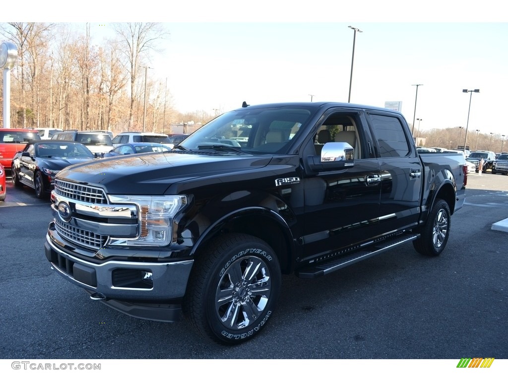 2018 F150 Lariat SuperCrew 4x4 - Shadow Black / Light Camel photo #3