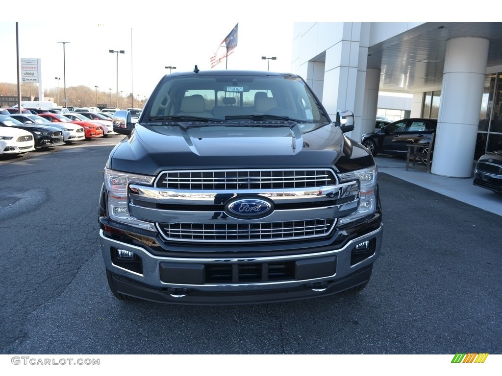 2018 F150 Lariat SuperCrew 4x4 - Shadow Black / Light Camel photo #4