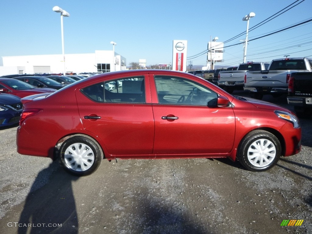 2018 Cayenne Red Metallic Nissan Versa S 124502964 Photo 3 GTCarLot