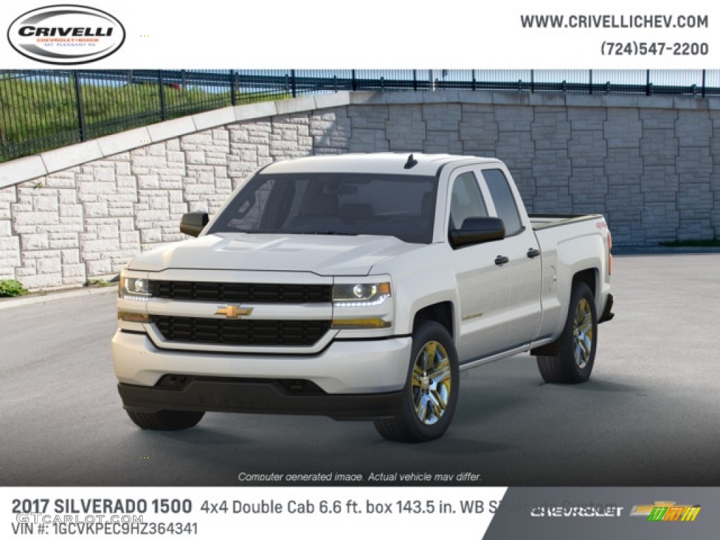 2017 Silverado 1500 Custom Double Cab 4x4 - Summit White / Dark Ash/Jet Black photo #1