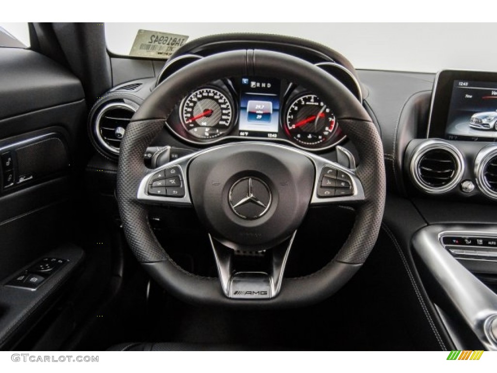 2018 Mercedes-Benz AMG GT Coupe Black Steering Wheel Photo #124511553