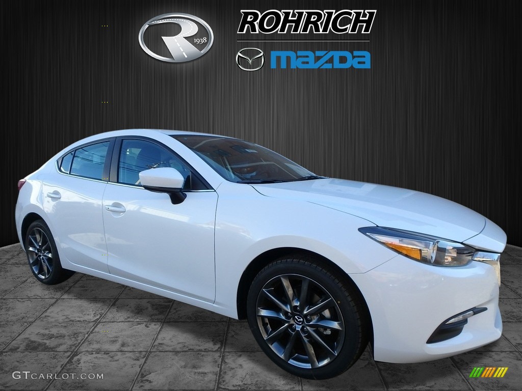 2018 MAZDA3 Touring 4 Door - Snowflake White Pearl Mica / Black photo #1