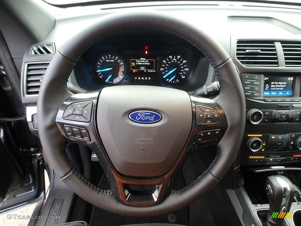 2018 Ford Explorer XLT 4WD Ebony Black Steering Wheel Photo #124516572