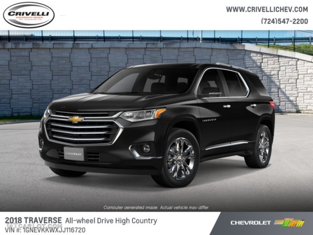 2018 Mosaic Black Metallic Chevrolet Traverse High Country