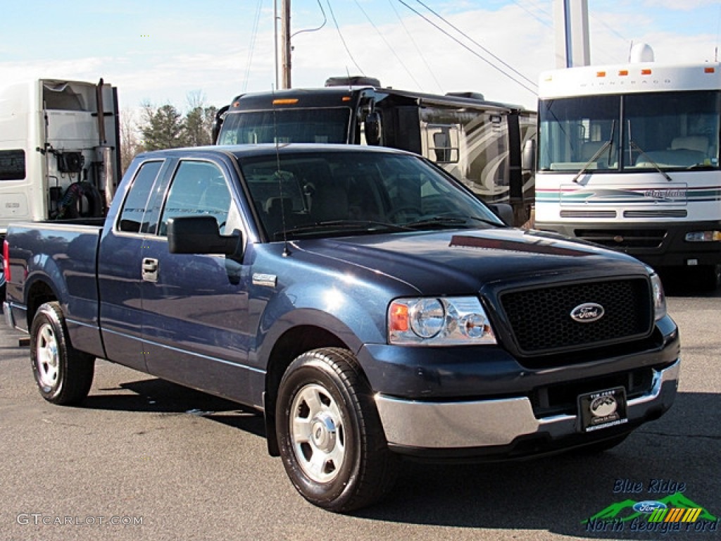 2004 F150 XLT SuperCab - Medium Wedgewood Blue Metallic / Medium/Dark Flint photo #7