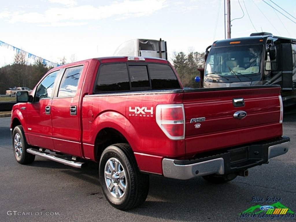 2013 F150 XLT SuperCrew 4x4 - Ruby Red Metallic / Steel Gray photo #3