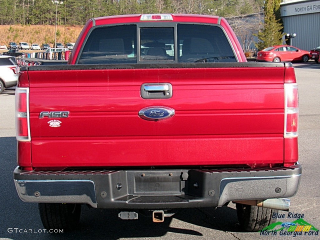2013 F150 XLT SuperCrew 4x4 - Ruby Red Metallic / Steel Gray photo #4