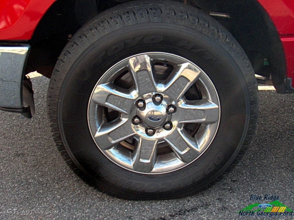 2013 F150 XLT SuperCrew 4x4 - Ruby Red Metallic / Steel Gray photo #9