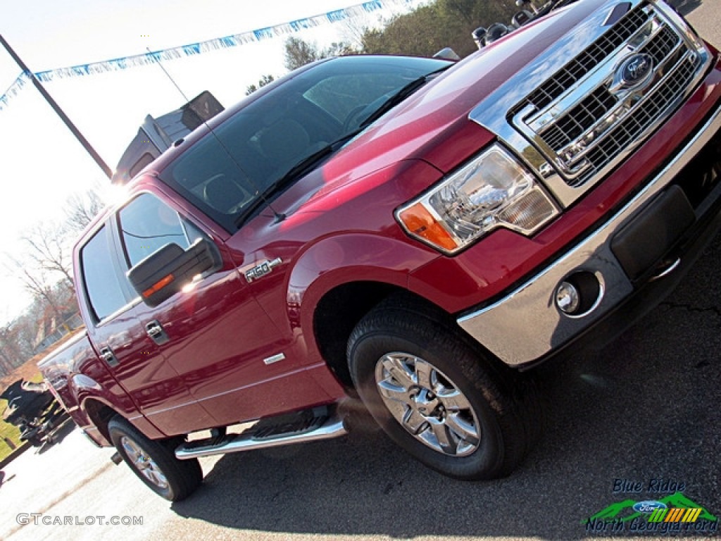 2013 F150 XLT SuperCrew 4x4 - Ruby Red Metallic / Steel Gray photo #32
