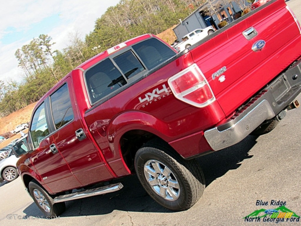 2013 F150 XLT SuperCrew 4x4 - Ruby Red Metallic / Steel Gray photo #34