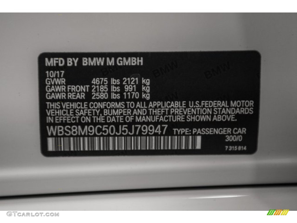 2018 M3 Color Code 300 for Alpine White Photo #124524294