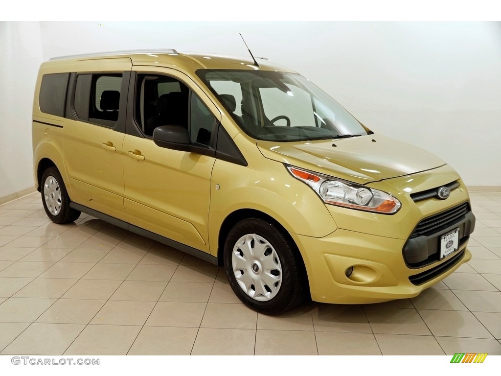2017 Transit Connect XLT Wagon - Solar Yellow / Charcoal Black photo #1