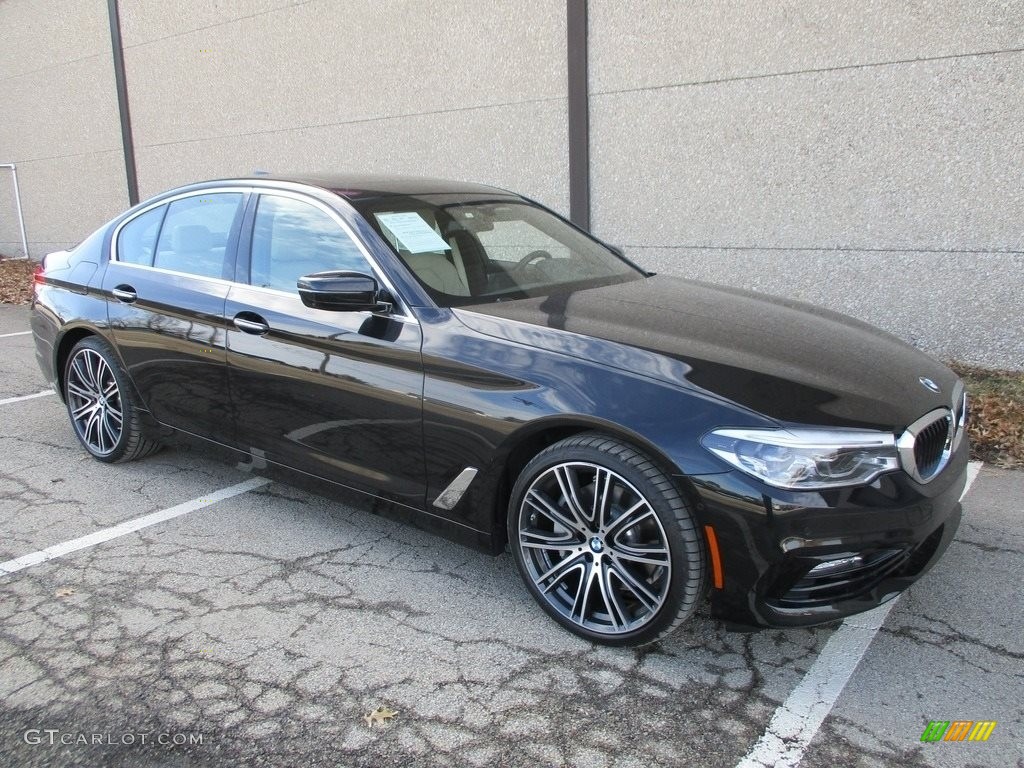 2017 5 Series 540i Sedan - Black Sapphire Metallic / Canberra Beige photo #1