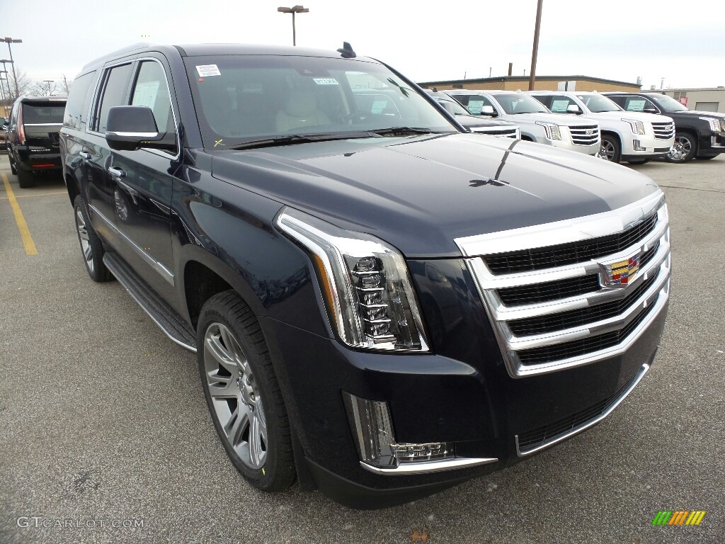Dark Adriatic Blue Metallic 2018 Cadillac Escalade ESV Luxury 4WD Exterior Photo #124530062