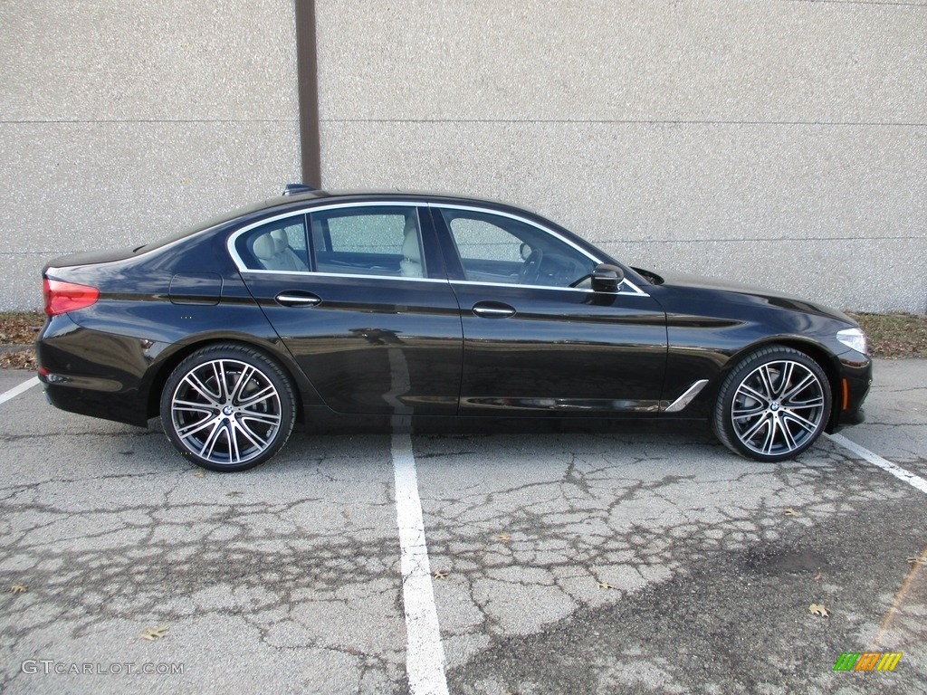 2017 5 Series 540i Sedan - Black Sapphire Metallic / Canberra Beige photo #2