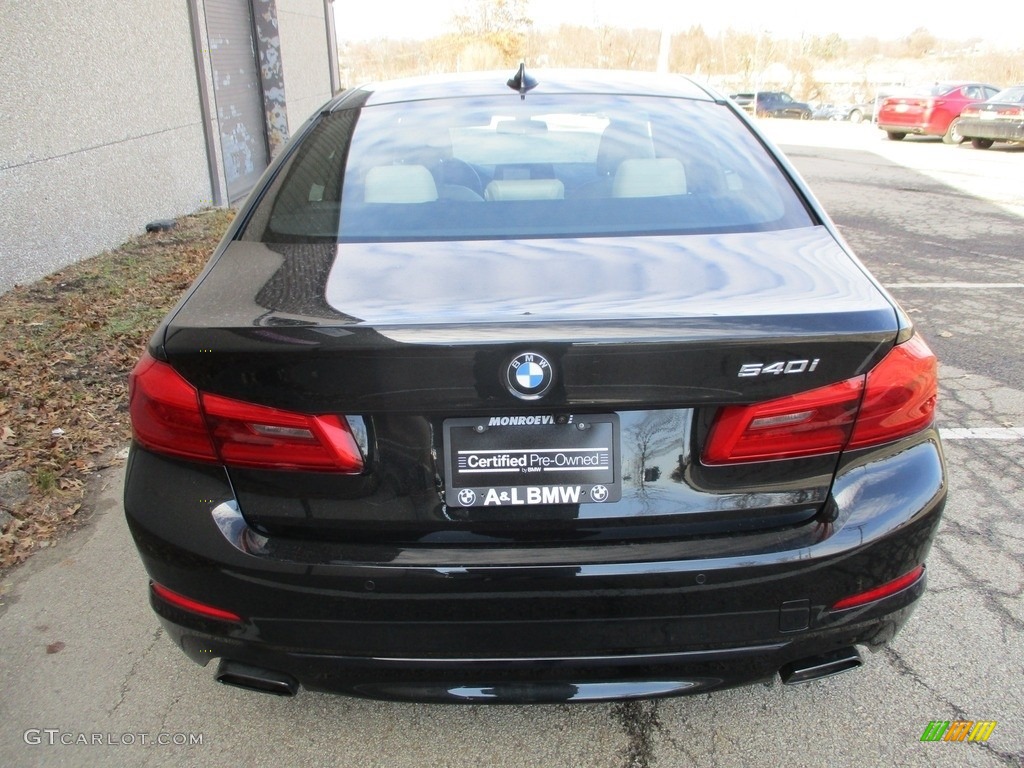 2017 5 Series 540i Sedan - Black Sapphire Metallic / Canberra Beige photo #4