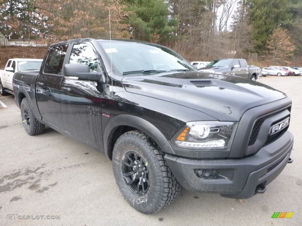2018 1500 Rebel Crew Cab 4x4 - Brilliant Black Crystal Pearl / Black photo #7