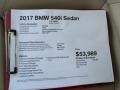 2017 Black Sapphire Metallic BMW 5 Series 540i Sedan  photo #11