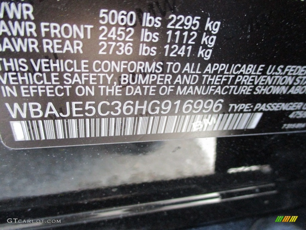 2017 5 Series 540i Sedan - Black Sapphire Metallic / Canberra Beige photo #20
