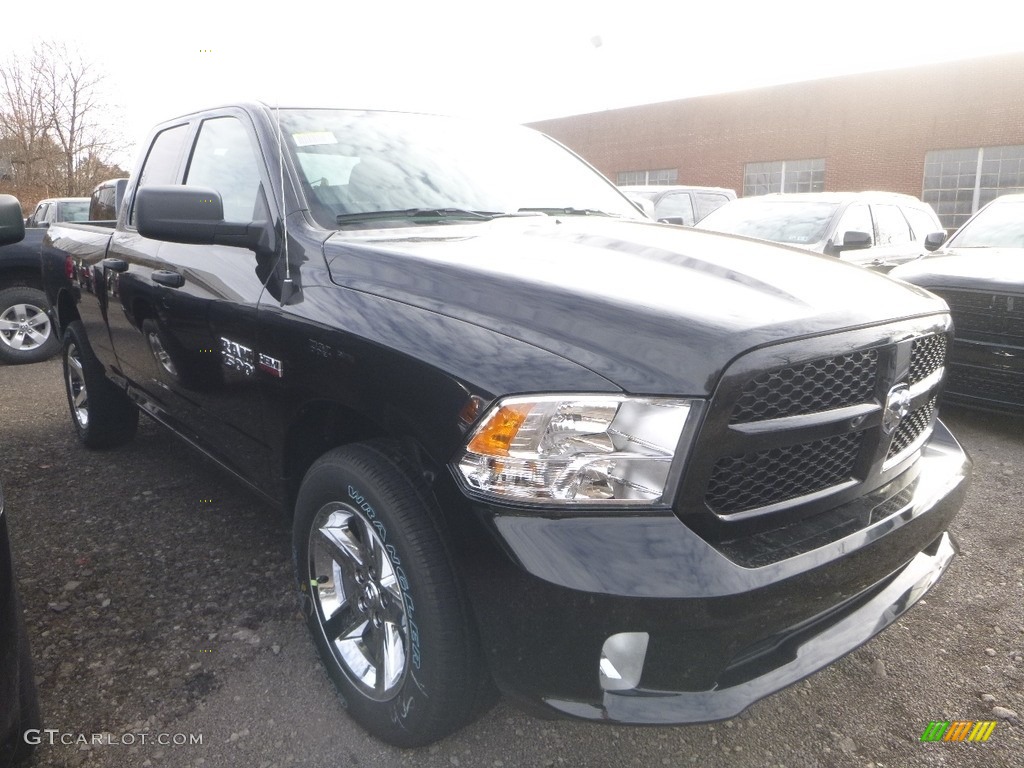 2018 1500 Express Quad Cab 4x4 - Brilliant Black Crystal Pearl / Black/Diesel Gray photo #6