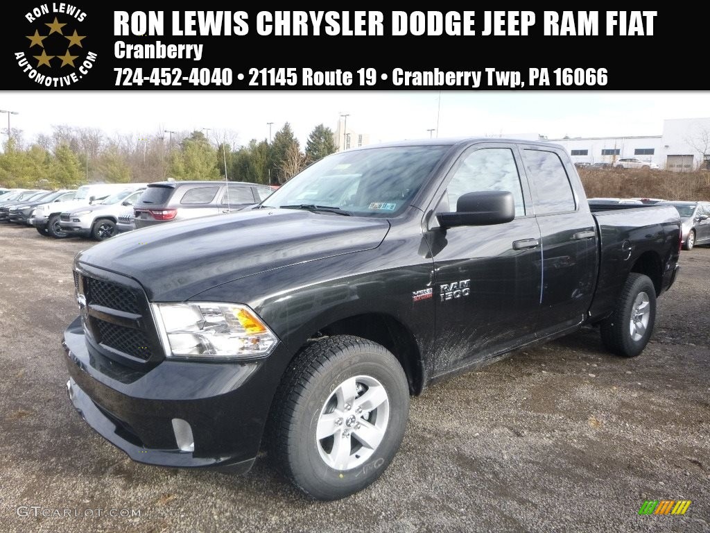 2018 1500 Express Quad Cab 4x4 - Brilliant Black Crystal Pearl / Black/Diesel Gray photo #1