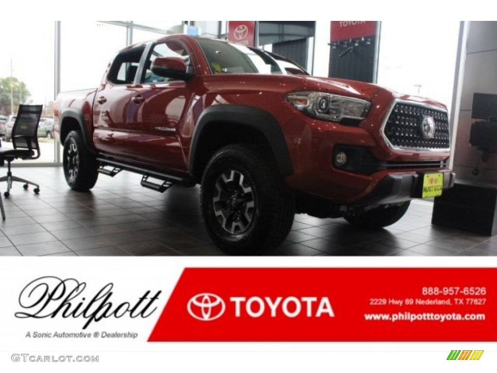 2018 Tacoma TRD Off Road Double Cab 4x4 - Inferno / Black photo #1