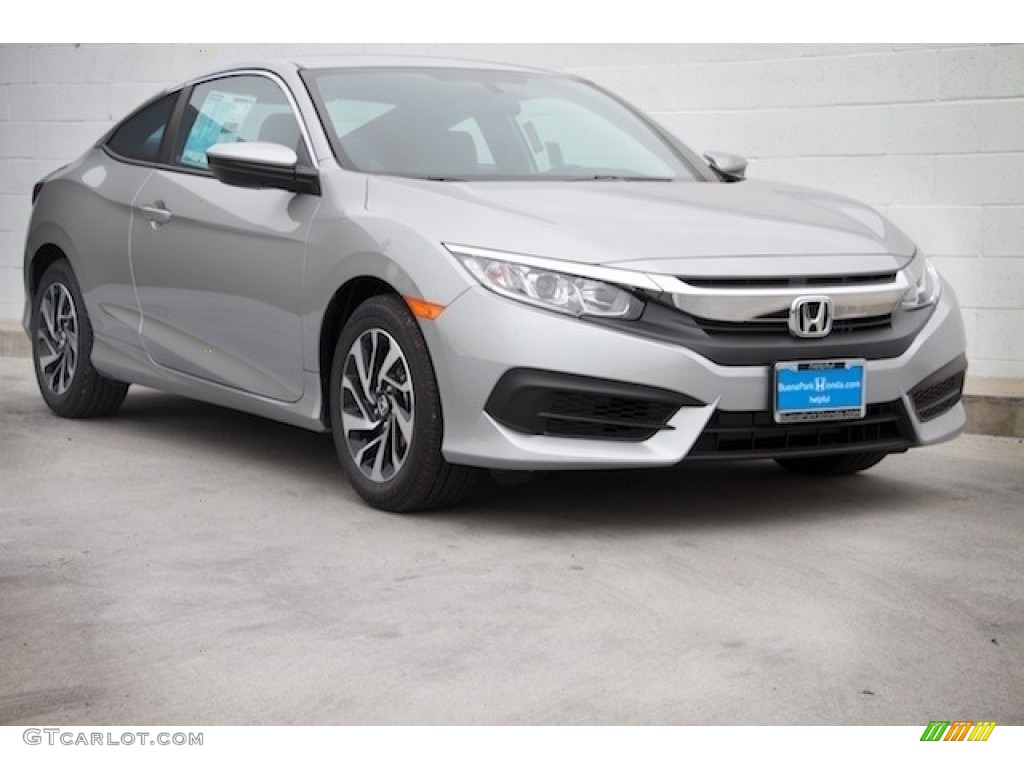 Lunar Silver Metallic 2018 Honda Civic LX Coupe Exterior Photo #124537693