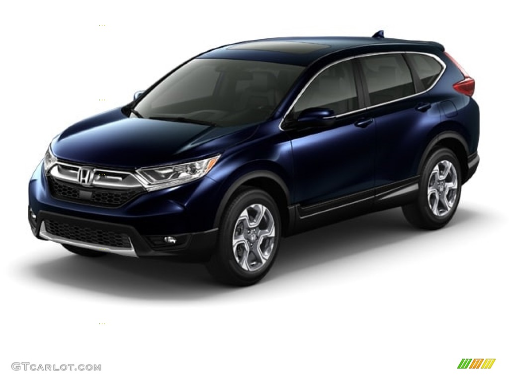2018 CR-V EX-L - Obsidian Blue Pearl / Gray photo #18