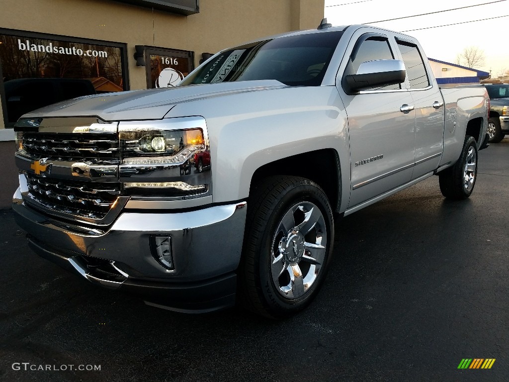 2017 Silverado 1500 LTZ Double Cab 4x4 - Silver Ice Metallic / Jet Black photo #2