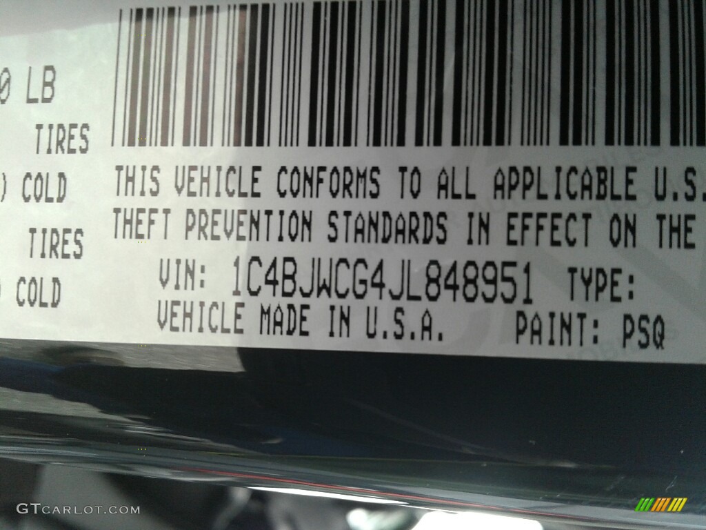 2018 Wrangler Color Code PSQ for Rhino Photo #124544125