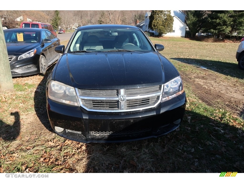 2008 Avenger R/T - Brilliant Black Crystal Pearl / Dark Slate Gray/Light Graystone photo #2