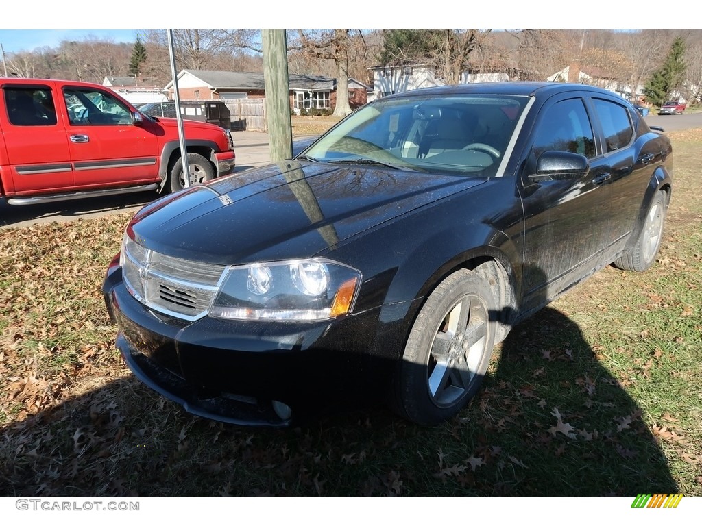 2008 Avenger R/T - Brilliant Black Crystal Pearl / Dark Slate Gray/Light Graystone photo #3