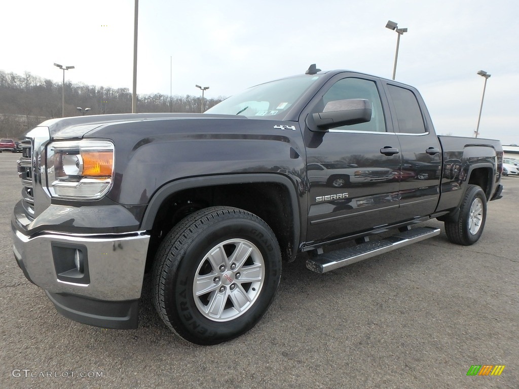 2015 Sierra 1500 SLE Double Cab 4x4 - Iridium Metallic / Jet Black photo #1