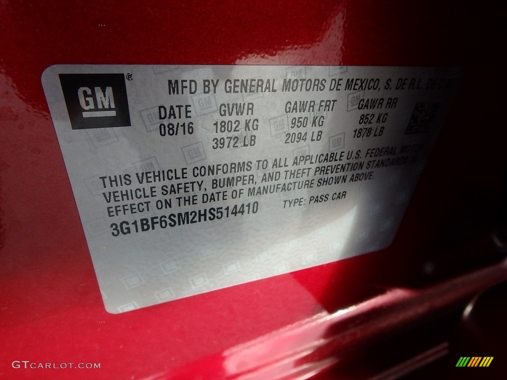 2017 Cruze Premier - Cajun Red Tintcoat / Jet Black photo #28