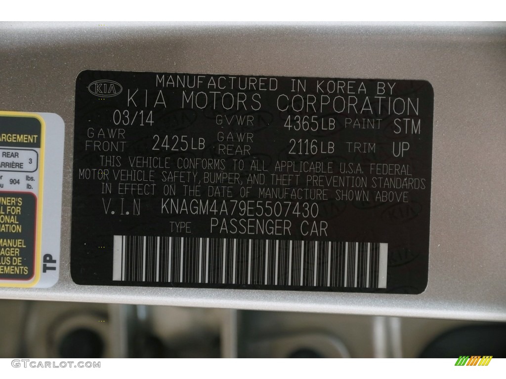 2014 Optima LX - Satin Metal / Beige photo #16