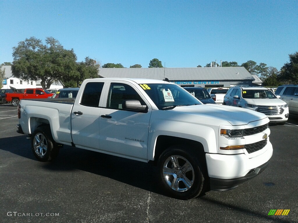 2018 Silverado 1500 Custom Double Cab - Summit White / Dark Ash/Jet Black photo #7